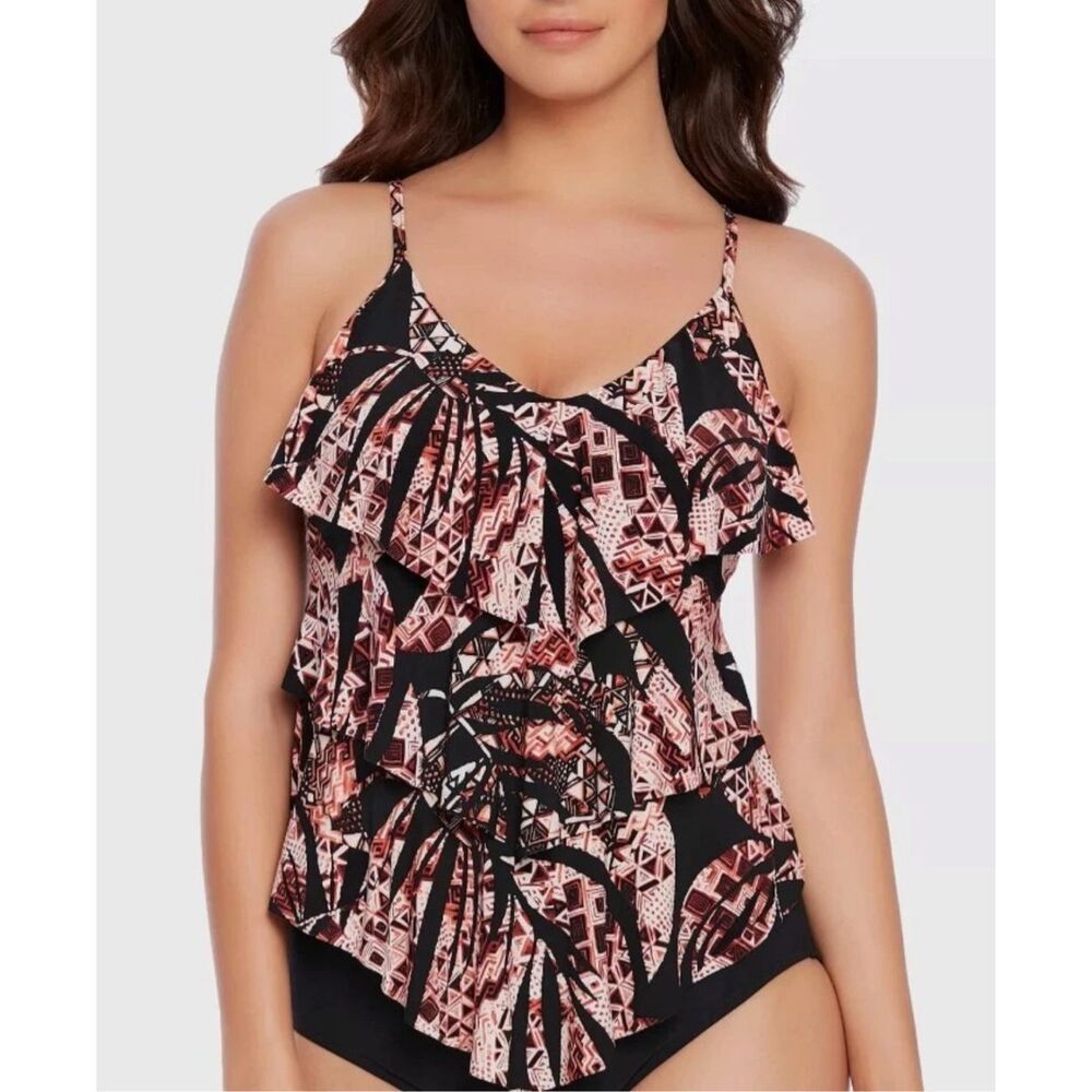 Magicsuit $150 Urban Safari Rita Slimming tummy Control Tankini Swimsuit 8 NEW